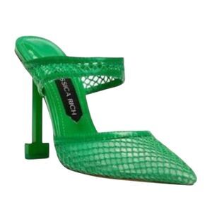 Jessica Rich Green Fish Net Slip-on Pump Shoes(Size 38)